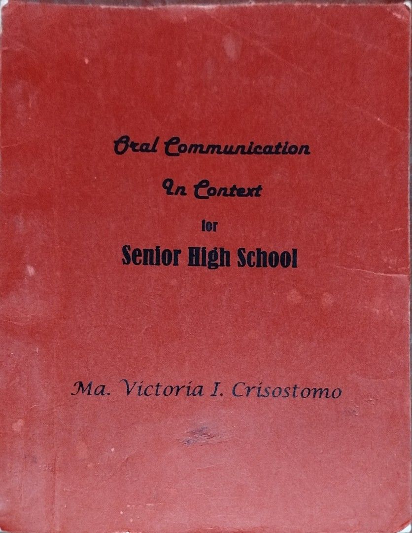 Oral Communication and Context for Senior High School (Category: Textbooks) located in Manila. Submitted by hirayaaah (Listing ID 1363410452, Image 1). Description: 📝no torn page 📝have sign of usage 📝dm for inquiries!.