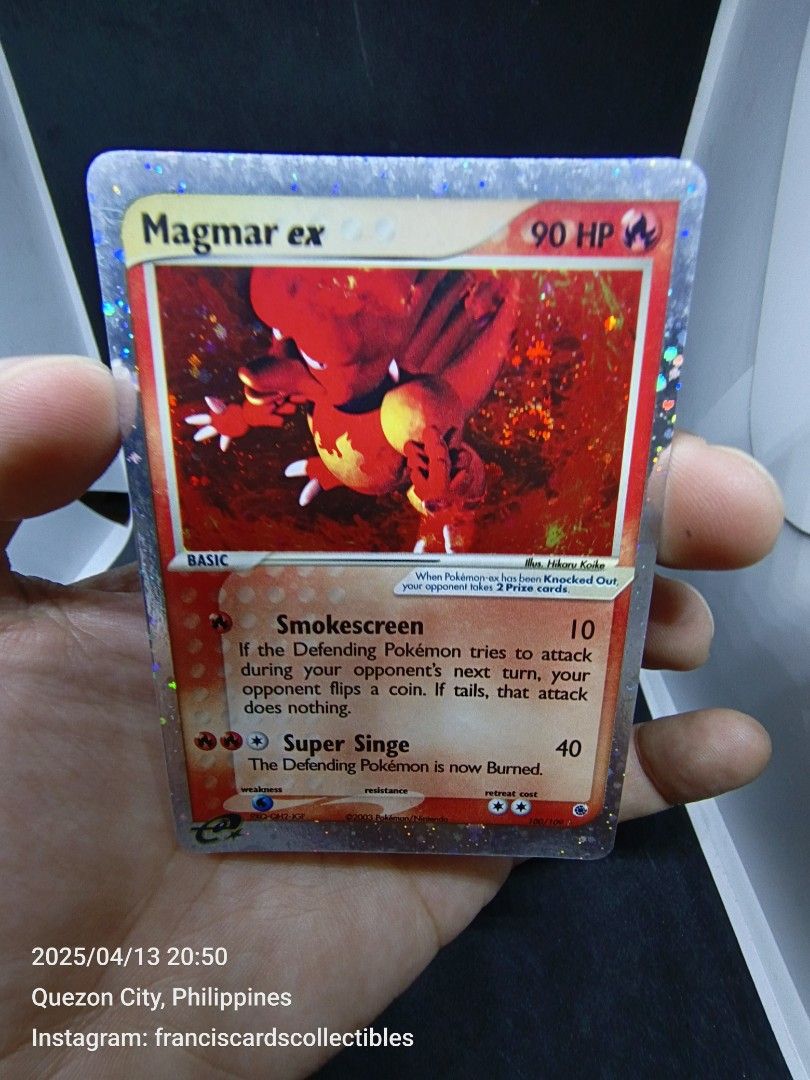 Pokemon Card - MAGMAR EX #100 - HOLO (EX RUBY & SAPPHIRE) YEAR 2003 ...