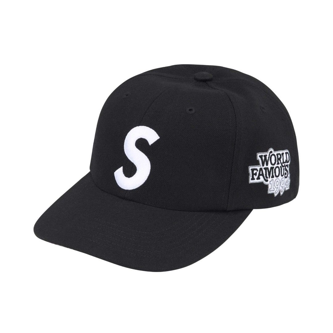 SS25 Supreme World Famous S Logo 6-Panel Cap, Men's Fashion