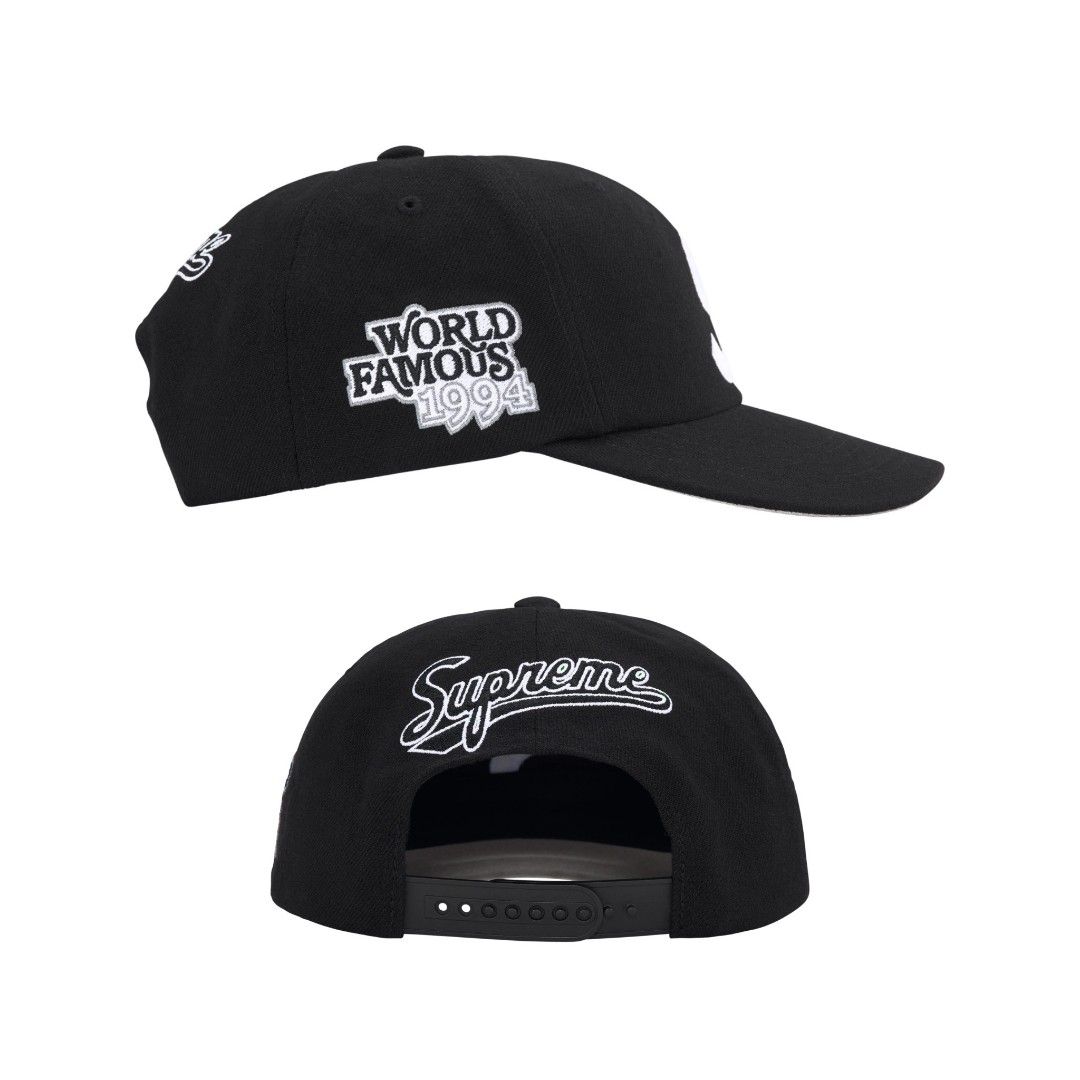 SS25 Supreme World Famous S Logo 6-Panel Cap, Men's Fashion