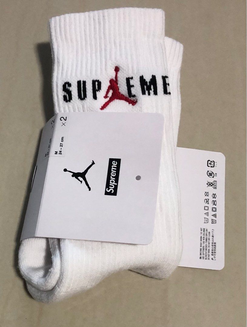 Supreme x Jordan Socks (white) - BN, Men's Fashion, Watches