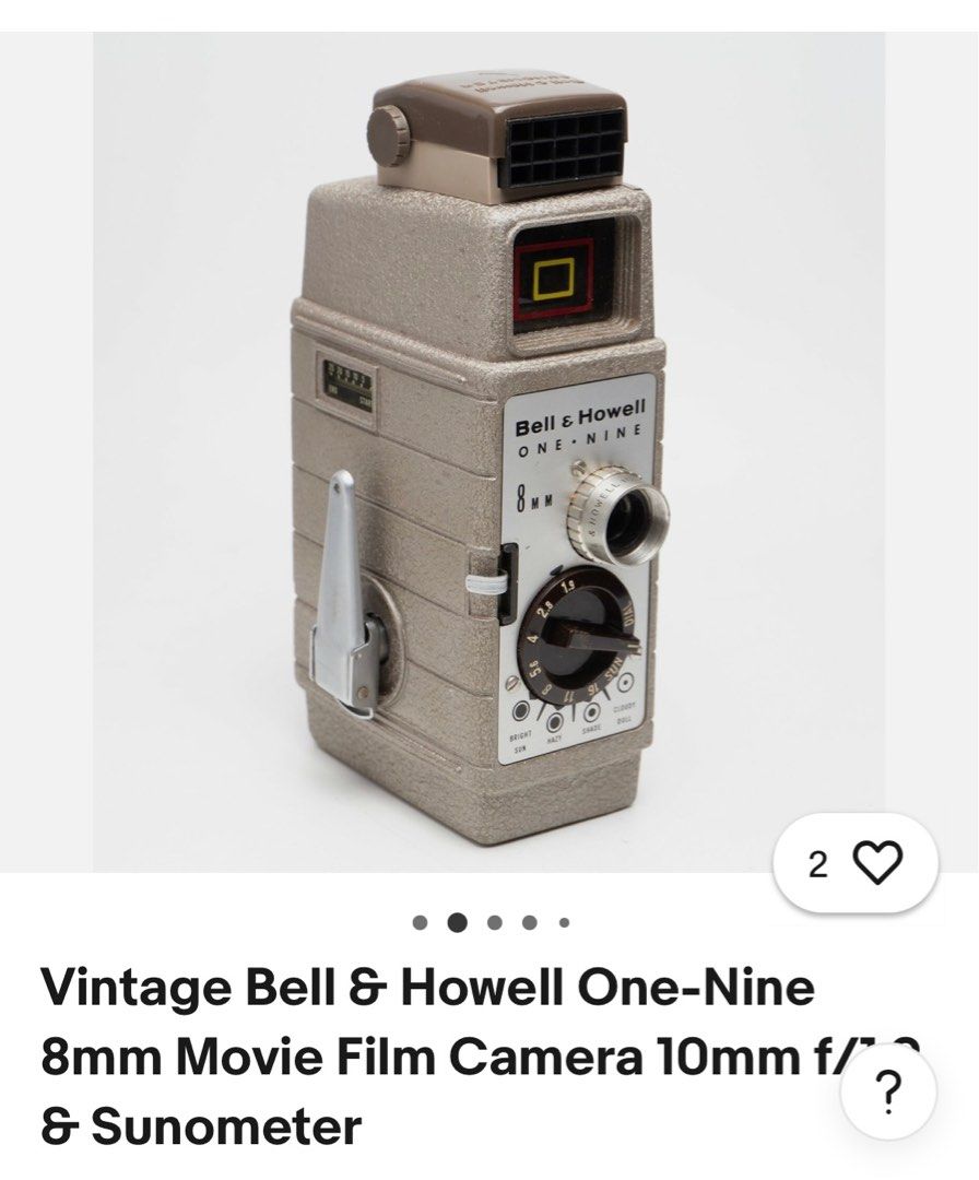 Bell & Howell One-Nine 8mm电影胶片相机10mm f/1.9和测光表62864720871938111
