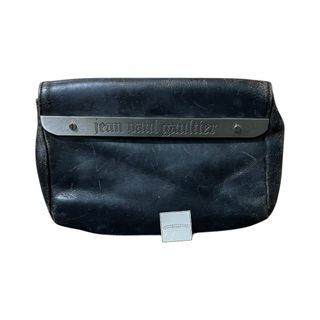 Vintage Jean Paul Gaultier Leather Metal Plate Sling Pouch