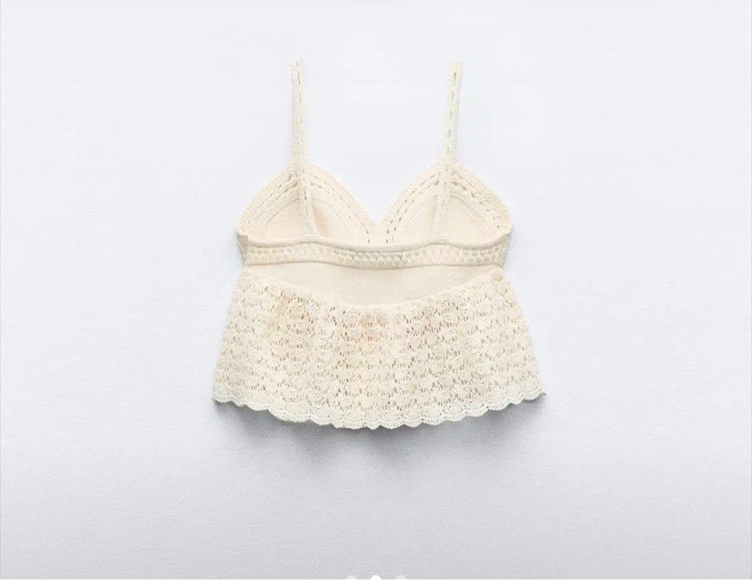 Zara Pointelle Knit Romantic Top (Category: Sleeveless) located in Dagupan City. Submitted by andeng2816 (Listing ID 1363423488, Image 2). Description: Worn once.. super pretty! .