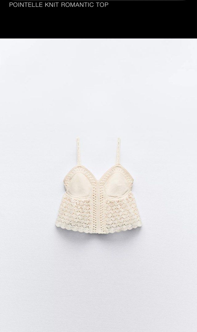 Zara Pointelle Knit Romantic Top (Category: Sleeveless) located in Dagupan City. Submitted by andeng2816 (Listing ID 1363423488, Image 1). Description: Worn once.. super pretty! .