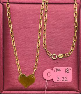 18K Saudi Gold hearts necklace