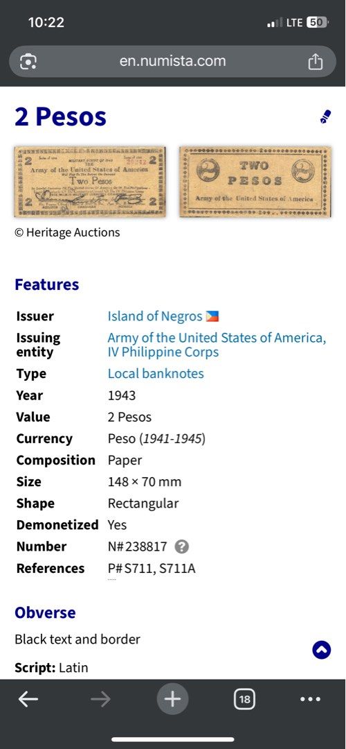 1943 HTF (OFF-CENTER)US MILITARY SCRIPT NEGROS, Hobbies & Toys ...