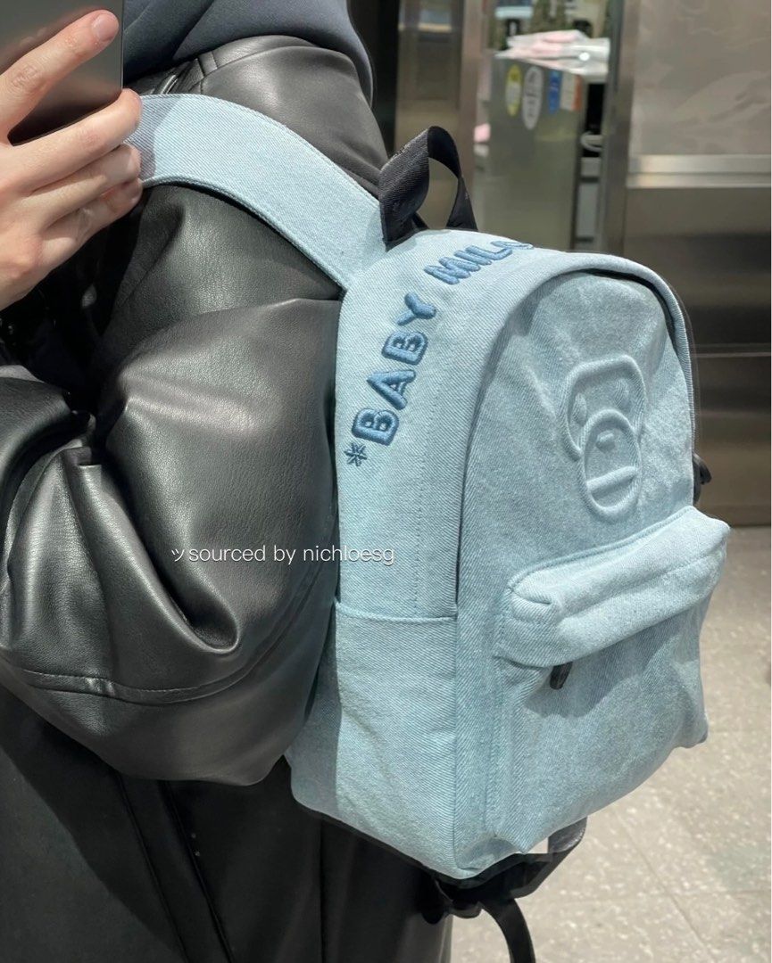 BAPE BABY MILO DENIM MINI BAGPACK, Women's Fashion, Bags