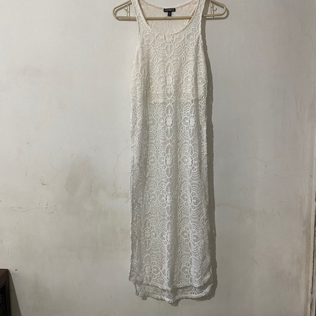 White Flower Summer Coverup - Lightweight Beach Dress main image 0
