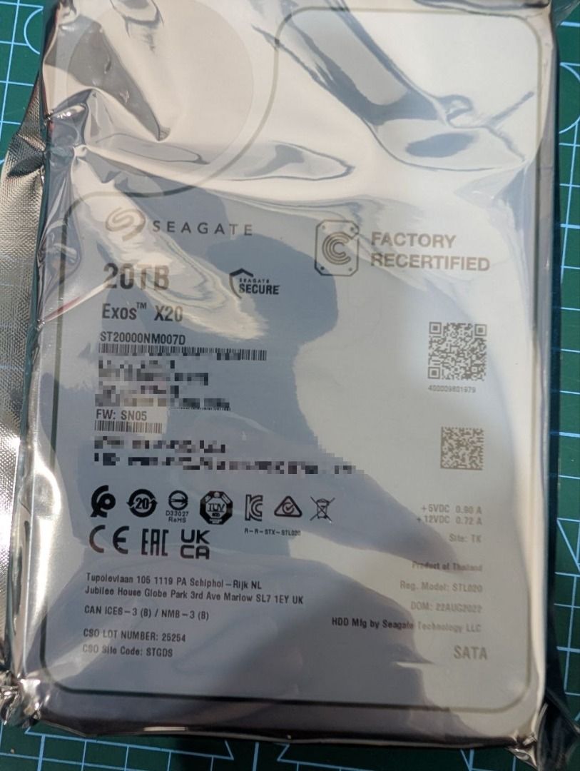 [BN]Seagate Exos X20 20TB 7.2K RPM SATA 6Gb/s 3.5in Hard Drive63167070078466111