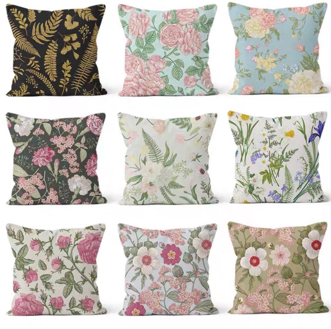 Botanical-Inspired Cushion Cover65074890980098114