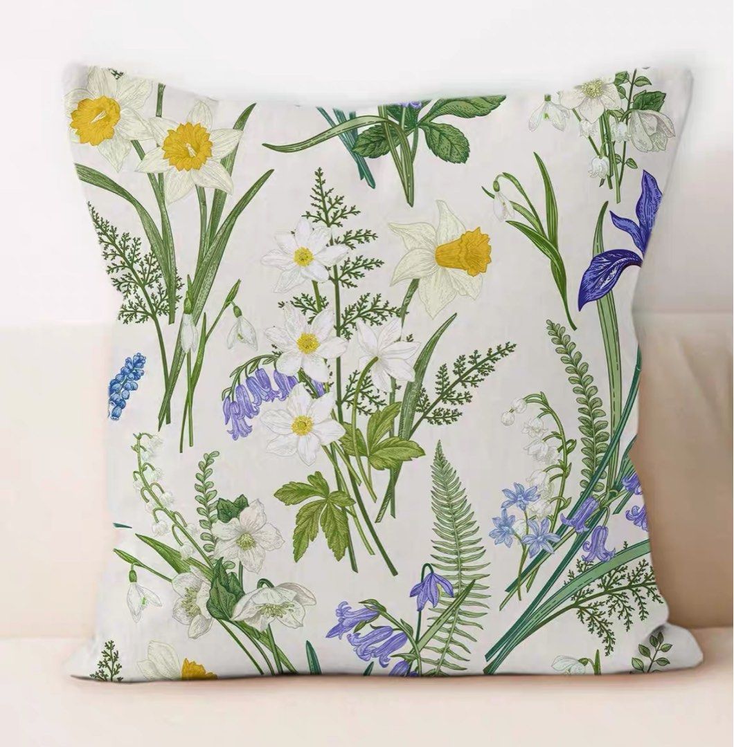 Botanical-Inspired Cushion Cover65074890980098113