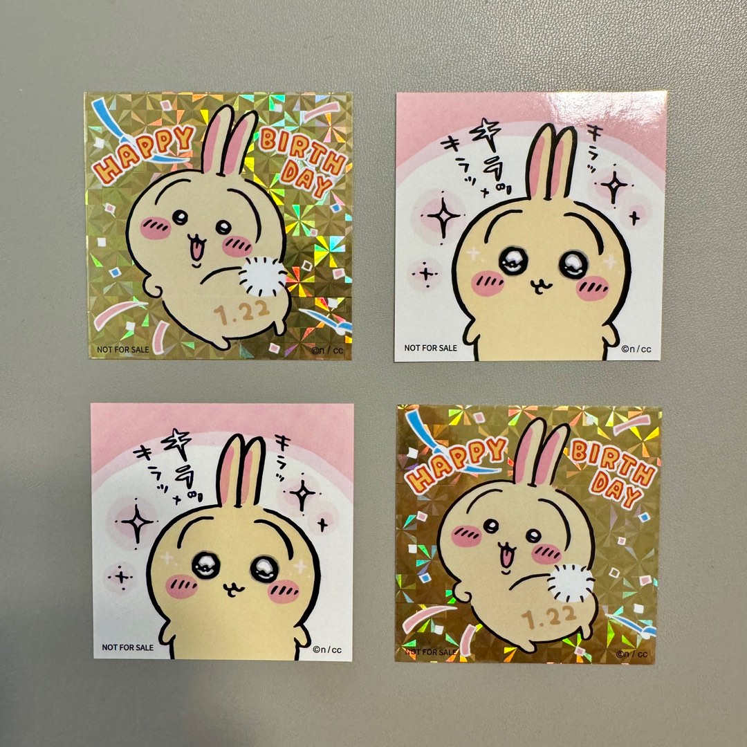 [包郵] Chiikawa Usagi 兔兔特典貼紙 生日2025 blingbling大眼, 興趣及遊戲, 玩具 & 遊戲類 - Carousell