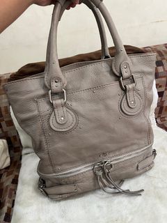Chloe Paddington Shoulder Bag Leather Gray in color