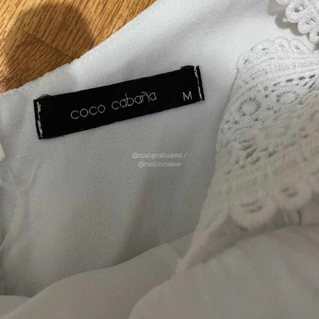 coco cabaña summer bra top white lace (Category: Sleeveless) located in Quezon City. Submitted by meloncakee (Listing ID 1363630201, Image 2). Description: clothes for sale will be hand washed and air dried before shipping as these items have been stored in my cabined for a long time :D buy 3 of my items and get 10% off buy 5 of my items and get 1 item free ! loc: quezon city mop: gcash maya bpi mod: jnt, ggx, sdd (within metro manila), sh0pee ch
