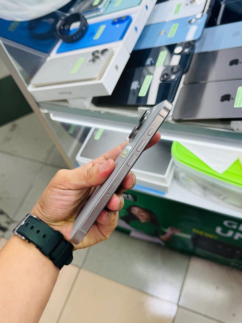 Iphone 15 Pro 128GB 97BH HK variant Openline no issues (Category: iPhone 15 Series) located in San Juan City. Submitted by najihahtelecomshop2018 (Listing ID 1363609606, Image 3). Description: Legit Store | Original unit FOR SALE | TRADE / SWAP ▫️INSTALLMENT thru: 🔸Credit Card (straight / installment) 🔸Ggives / Gcredit + 6% interest 🔸Spay Later + 6% interest (RFS: Buy and Sell any kinds of Gadgets) Description: iPhone 15 Pro 128GB ( other GB a