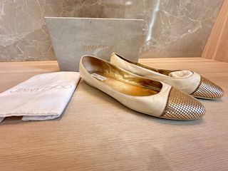 Jimmy Choo Waine Metal Mesh Toe Ballerina Flats size 41