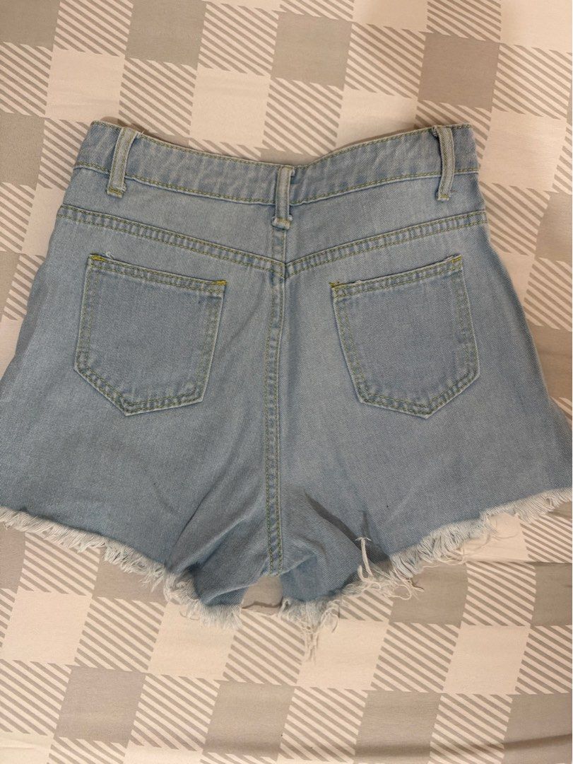 Lovito High Waist Denim Short (Category: Shorts) located in Manila. Submitted by swift.thrift (Listing ID 1363561531, Image 2). Description: Lovito High Waist Denim Short in small. Maong tattered shorts. Only used twice. .