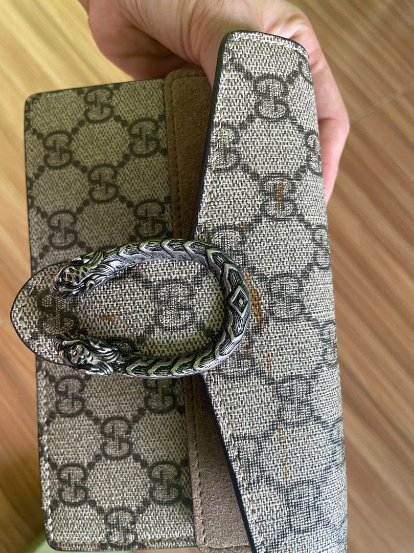 mini dionysus (Category: Luxury Bags & Wallets) located in Baguio. Submitted by yham2k18 (Listing ID 1363570636, Image 3). Description: all good nakatambak lang din po.kaya nag moist na natatanggal ung dumi sa mismong gucci store wala na po ako time dalhin pa sa manila sa mismong store. kaya let go nalang din po complete with box..