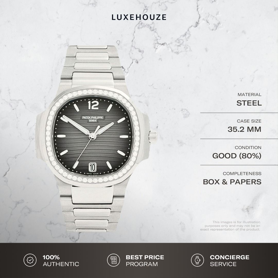Mint 2023 Patek Philippe Nautilus 7118/1200A-011 Grey (Category: Watches) located in Singapore. Submitted by luxehouze (Listing ID 1360467511, Image 1). Description: Join our Community for special deals and latest arrivals! //bit.ly/LHWatchesSG Patek Philippe Nautilus 7118/1200A-011 Grey This piece is available for viewing by request. Reserve your spot on our viewing list. Watch Details: SKU: 0013645 Condition: Good (80%) Dial: Grey Case Diameter