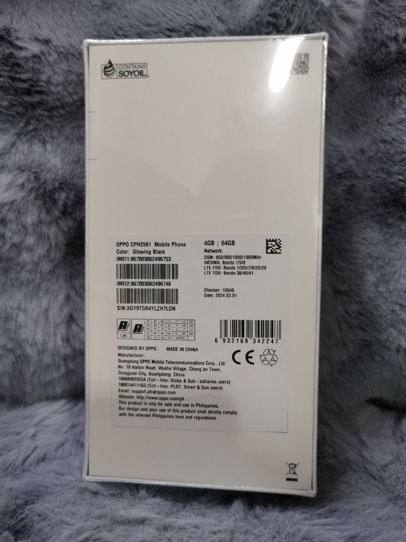 Oppo A18 64gb (Category: OPPO) located in Makati City. Submitted by melissa12345 (Listing ID 1363648778, Image 2). Description: 👉Read me 1st 📍Brand new 💯 📍Items on hand ❌ No COD 🏦 MOP bpi/bdo/GCash 📍No return no exchange 📍Payment 1st before delivery 💰Cashless transaction at this moment..