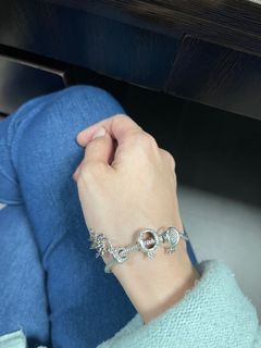 Original pandora bracelet with 2 charms 18cm