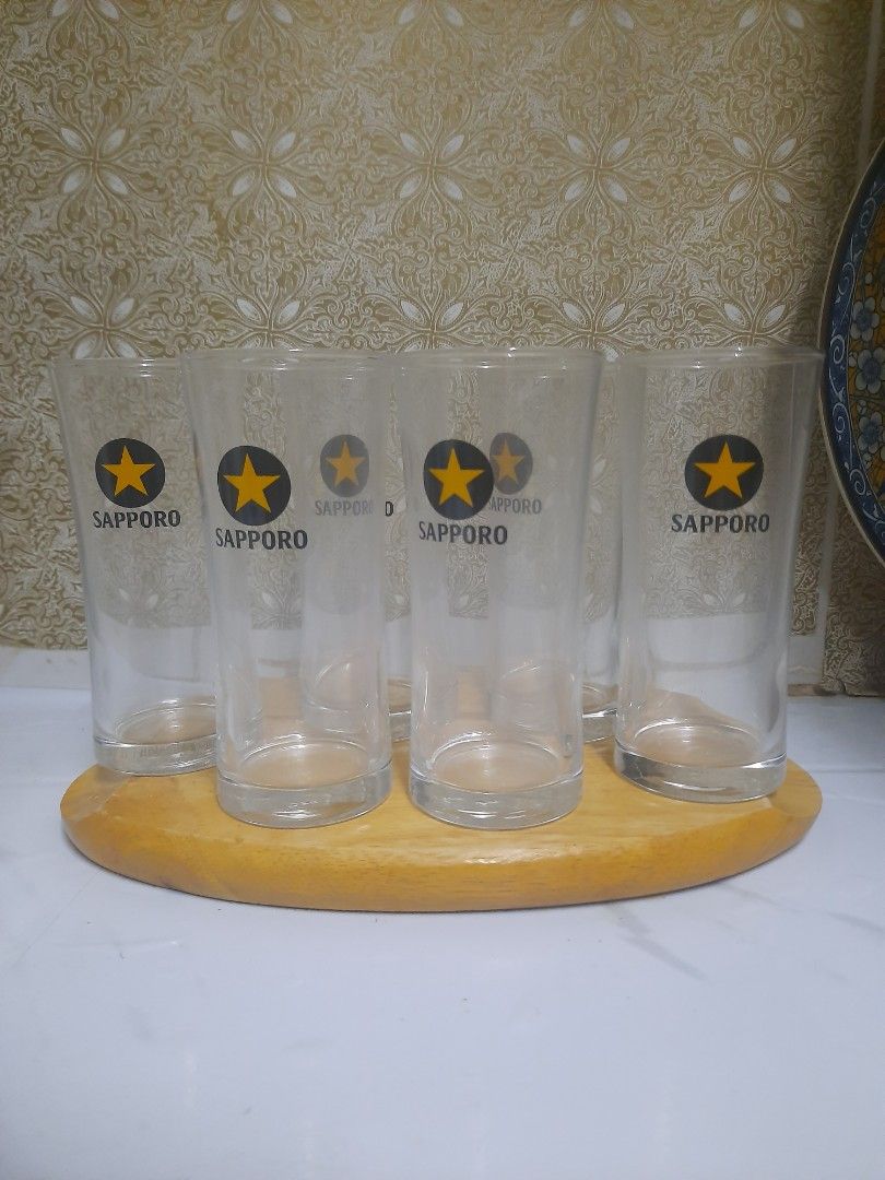 Sapporo tall drinking glass 5.2x2.2 per pc (Category: Water Bottles & Tumblers) located in Manila. Submitted by luckycharm_215 (Listing ID 1363674127, Image 1). Description: per pc or take all for less Japan origin with box if take all.