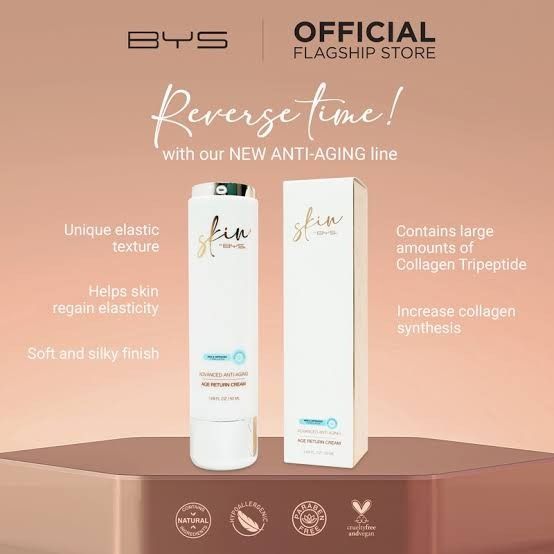 Skin by BYS Age Return Cream 50ml (Category: Face Care) located in Quezon City. Submitted by ang.leighanne (Listing ID 1363542983, Image 3). Description: mpo 12 months upon opening.
