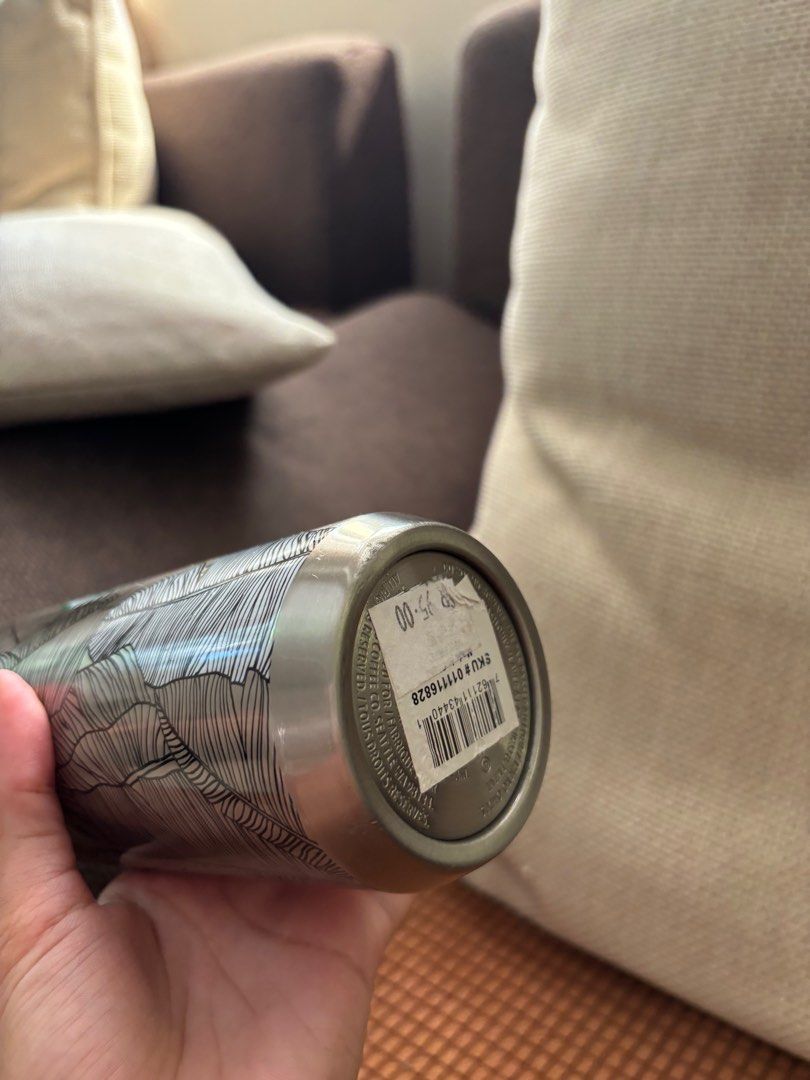 Starbucks 12oz tumbler (Category: Water Bottles & Tumblers) located in Binan City. Submitted by _0000 (Listing ID 1363619351, Image 3). Description: Small dent only Used once only With pricetag SR Saudi Riyal 95 = 1413 pesos.