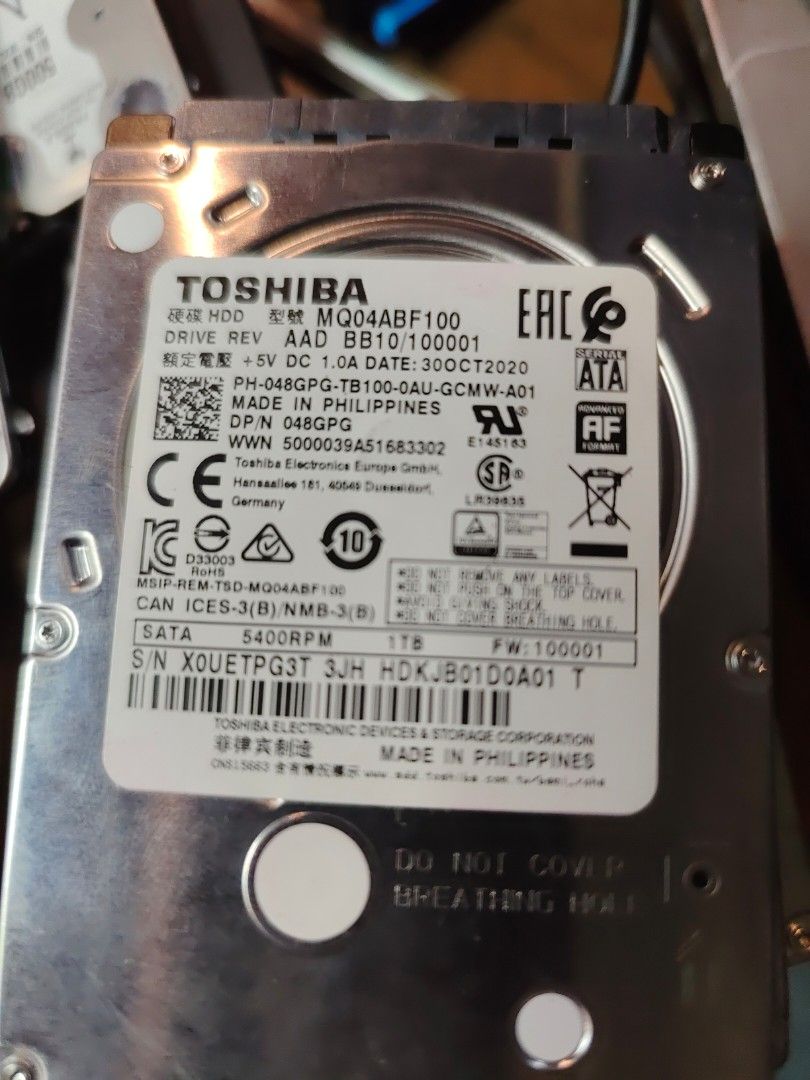 1 TB sata harddisk toshiba628630849781781120