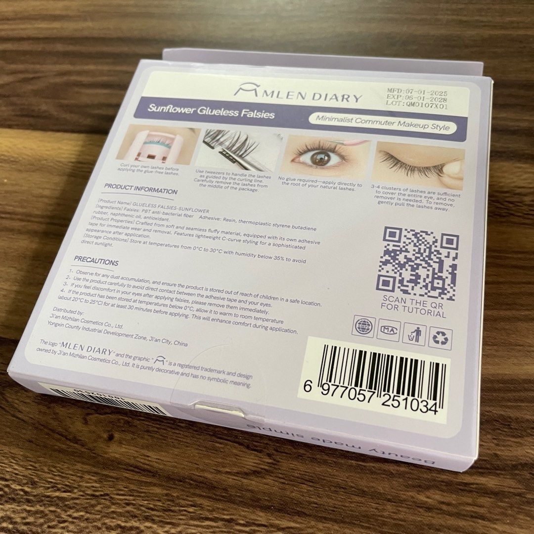 🌻 MLEN Diary Self-Adhesive Glue-Free Lashes (Sunflower) (Category: Makeup) located in Mandaluyong City. Submitted by lady.lannister (Listing ID 1363721487, Image 3). Description: 🌻 MLEN Diary Self-Adhesive Glue-Free Lashes (Sunflower) No glue needed! Comes with adhesive strips for easy application and removal. Length: 9–12mm Perfect for quick, mess-free lash looks! .