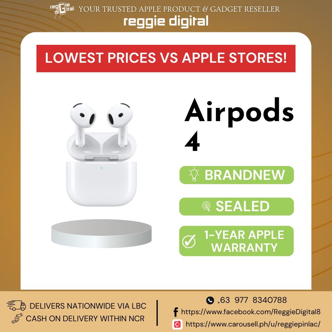 AIRPODS Generation 3 (Category: Earphones) located in Manila. Submitted by reggiepinlac (Listing ID 1363720365, Image 2). Description: Airpods gen 3 w/lightning case US- 7,500 Airpodss gen 3 w/magsafe charging case Us. -9,000 Airpods Pro 2 Lightning Us- 10,500 Aipods pro 2 usb C magsafe Us- 12,500 Airpods 4 Lw- 8,600 Airpods 4 with ANC Lw- 11,400 ****Please see other posts on my account for options and specs. 09778340788 for faster transaction. F
