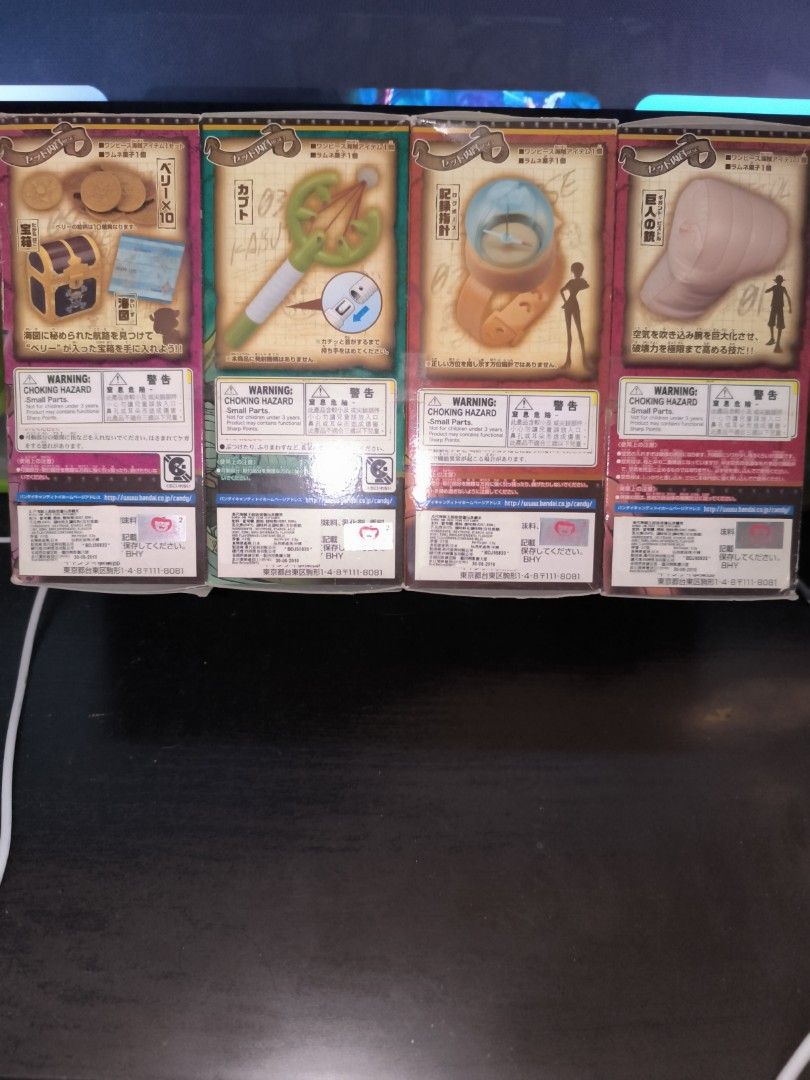 Bandai One Piece Items (Category: Designer & Blind Box Toys) located in Singapore. Submitted by shadowrealm (Listing ID 1363735497, Image 1). Description: only selling as a set of 4 price is for the set.