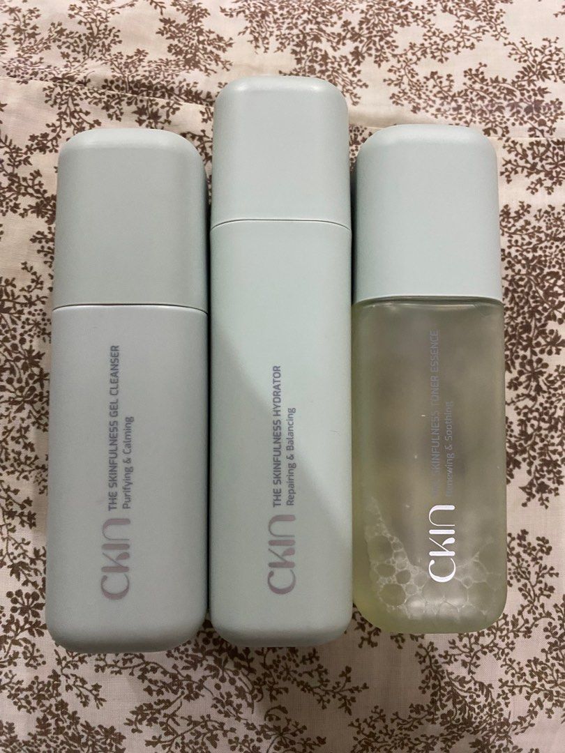 CKIN Skinfulness Set (Category: Face Care) located in Quezon City. Submitted by levshop (Listing ID 1363752535, Image 1). Description: Skinfulness set trio Around 70-80% full.