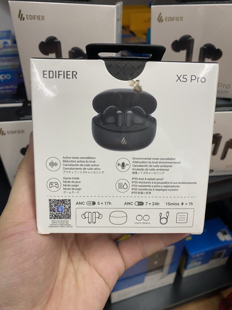 Edifier X5 Pro Bluetooth Wireless Active Noise Cancellation True Wireless Earbuds Black (Category: Earphones) located in Pasig City. Submitted by techubstoreandaccessories (Listing ID 1363771870, Image 2). Description: Edifier X5 Pro Bluetooth Wireless Active Noise Cancellation True Wireless Earbuds Black Ready for Pick Up / Delivery ‼️ 📌 DETAILS: ✅Actual Picture Posted. ✅BRAND NEW & ORIGINAL. ✅7 Days Replacement for Factory Defects and 1year Wa