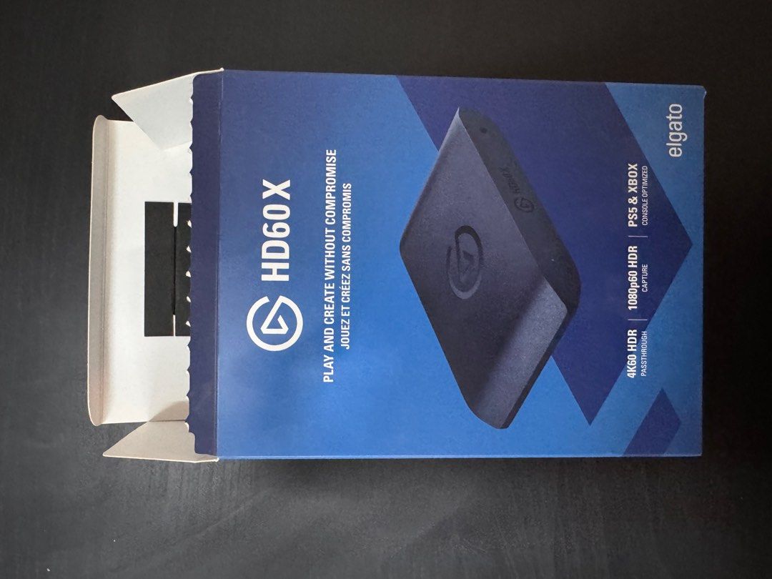 ELGATO HD60X Capture Card (Category: Cables & Adaptors) located in Quezon City. Submitted by jojotdx (Listing ID 1363869065, Image 1). Description: 🎥 Elgato HD60 X – Game Capture Card Perfect for streamers and gamers who want smooth, high-quality recordings. 🔹 Recording Quality Up to 4K30 HDR10 1080p60 HDR10 1440p60 / 1080p240 🔹 Passthrough 4K60 HDR10 1440p120 1080p240 Zero lag gameplay while recording 🔹 VRR Support Works with Variable Refres