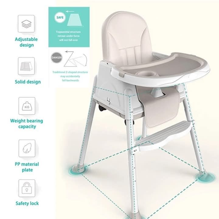 Foldable high chair/booster seat for baby (Category: Baby High Chairs) located in Manila. Submitted by ayahallinoneshop (Listing ID 1363777618, Image 3). Description: Foldable High Chair Booster Seat For Baby Dining Feeding Adjustable Height & Removable Legs.