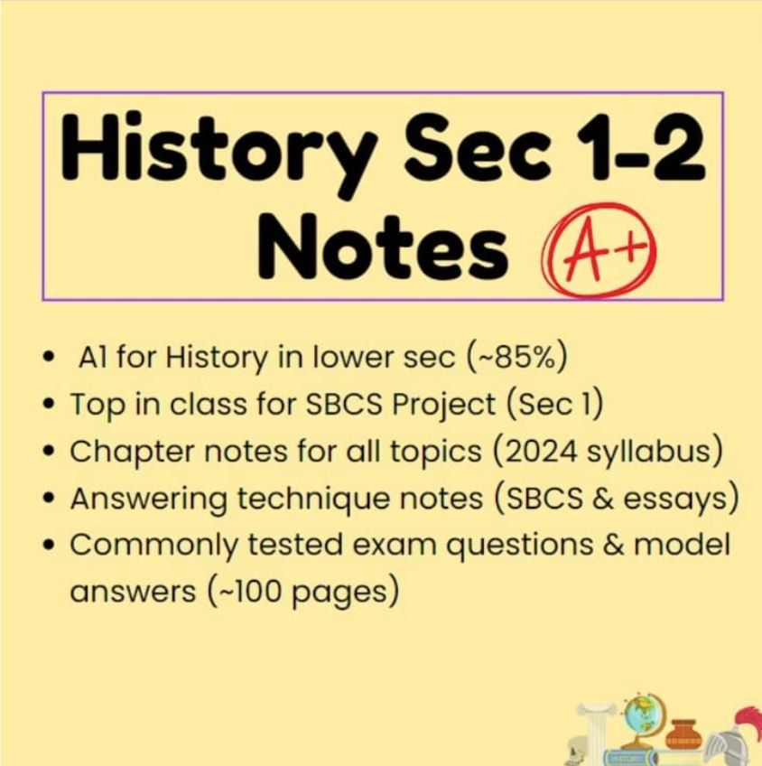 History notes secondary 1 and 2 lower sec (made by top scorer, 85% ...