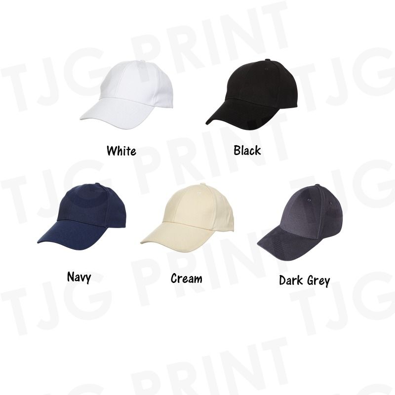 Instock Premium Baseball Cap - Logo Embroidery Available (Category: Caps & Hats) located in Singapore. Submitted by tjgprint (Listing ID 1363760979, Image 1). Description: Plain Caps $7.90 each Unisex (Free Size) 6 Panels 100% Cotton Metal Sling Adjustment *Due to hygiene purpose, this product is non-refundable and non-exchangeable. --------------------------------------------------------------------------------------------- Looking For Custom Ca