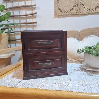 Mini Solid wood Jewelry box Medicine box keepsake organizer