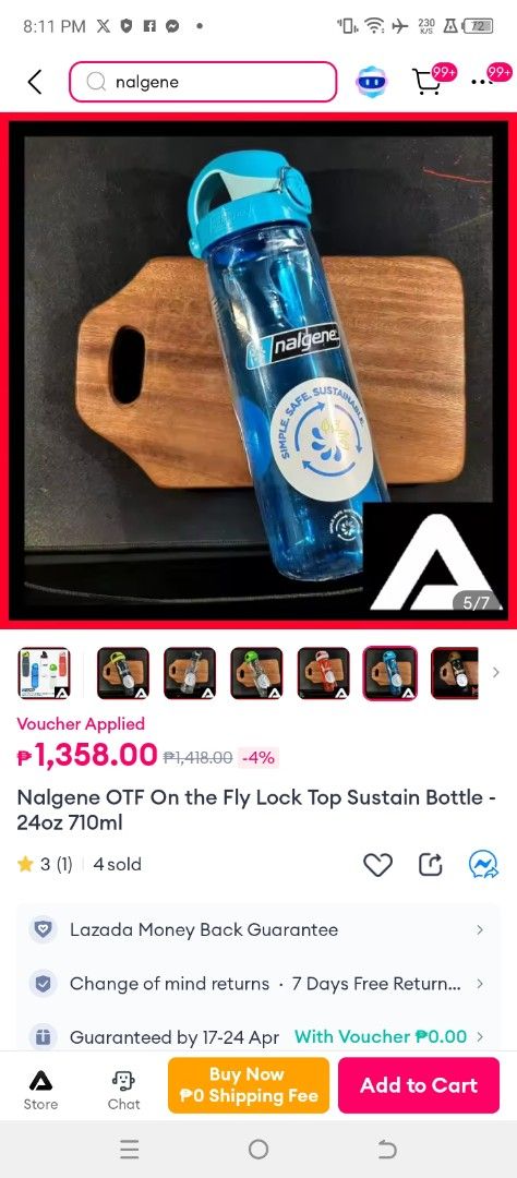 Nalgene water bottles (Category: Water Bottles & Tumblers) located in Cabuyao City. Submitted by khode025 (Listing ID 1363824844, Image 3). Description: Nalgene water bottles OTF on the fly lock top 700ml Excellent condition Minor scratches only 780shipped Narrow mouth 1000ml Scratches and lid issue 580shipped Aspack 1200 shipped.