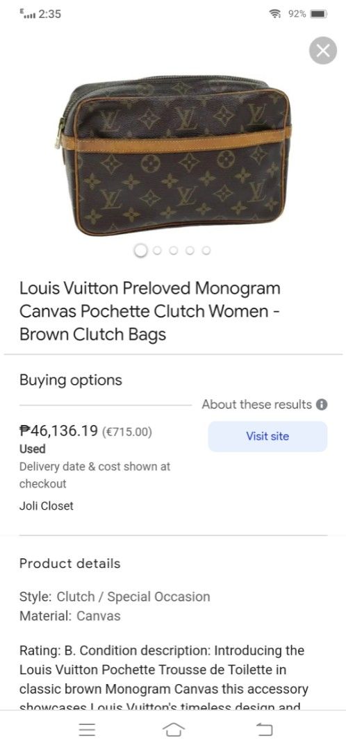 orig.vintage Lv (Category: Luxury Bags & Wallets) located in Tagum. Submitted by luxbagelyas (Listing ID 1363765446, Image 2). Description: Maganda pa sign of use sa pocket nag powderise na po but not lagkit Japan item not faded.