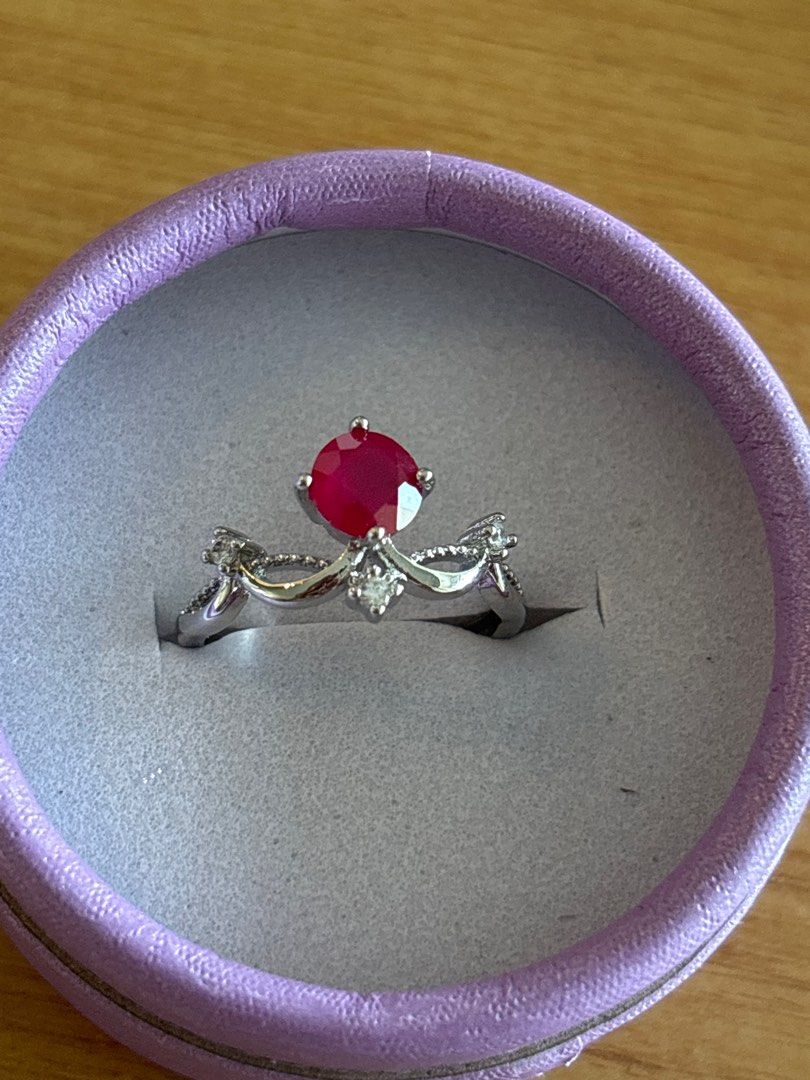 Ruby ring (design B) half silver (Category: Rings) located in Singapore. Submitted by sonia_rabbit (Listing ID 1363763369, Image 3). Description: Beautiful crafted ruby ring Size expandable according to finger Price is for ring only Case not included Postage $2.50 if prefer by post.