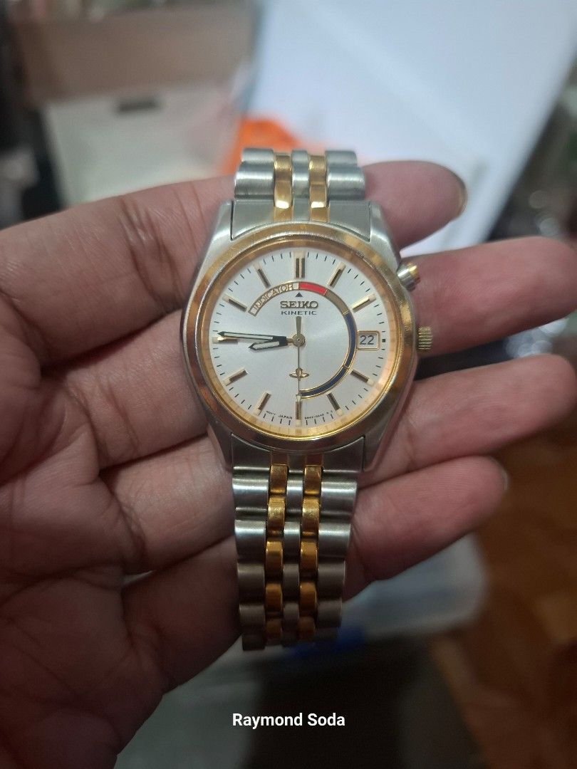 Seiko Kinetic (5M42-0A30) (Category: Luxury Watches) located in Las Pinas. Submitted by All.here_OnlineShop (Listing ID 1363788131, Image 2). Description: Rare Seiko Kinetic (5M42-0A30) R1 Automatic Wrist Watch W/ Date Vintage. In good condition. 3500 only. Shipping via LBC or JRS (Provincial) Lalamove (same day delivery within Metro Manila). Items are coming from Las piñas. *items are considered sold and given in good condition unless otherwise 