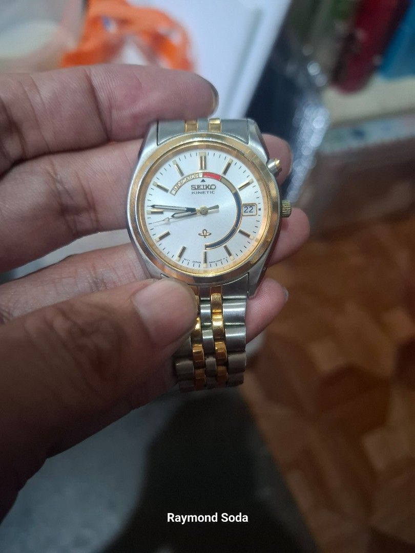 Seiko Kinetic (5M42-0A30) (Category: Luxury Watches) located in Las Pinas. Submitted by All.here_OnlineShop (Listing ID 1363788131, Image 1). Description: Rare Seiko Kinetic (5M42-0A30) R1 Automatic Wrist Watch W/ Date Vintage. In good condition. 3500 only. Shipping via LBC or JRS (Provincial) Lalamove (same day delivery within Metro Manila). Items are coming from Las piñas. *items are considered sold and given in good condition unless otherwise 