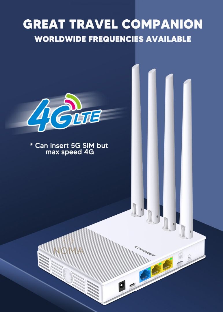 【SG】  COMFAST 4G Wireless Router SIM Card SIMBA Wifi Interface High Gain 300 Mbps Mobile63223792412419113