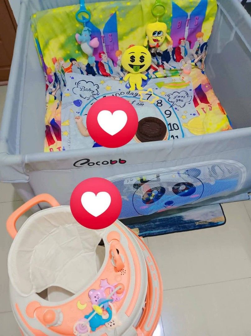 Stroller , playpen , walker (Category: Infant Playtime) located in Valenzuela. Submitted by anneanne163011 (Listing ID 1363724607, Image 1). Description: **playpen 1k new ang mga steel palit lahat may tahi lng orig price 1800 **stroller 650 bought 850 **walker yoboo 600 bough 1800 replacement 1pc tire may music pa pero kulang na toys.