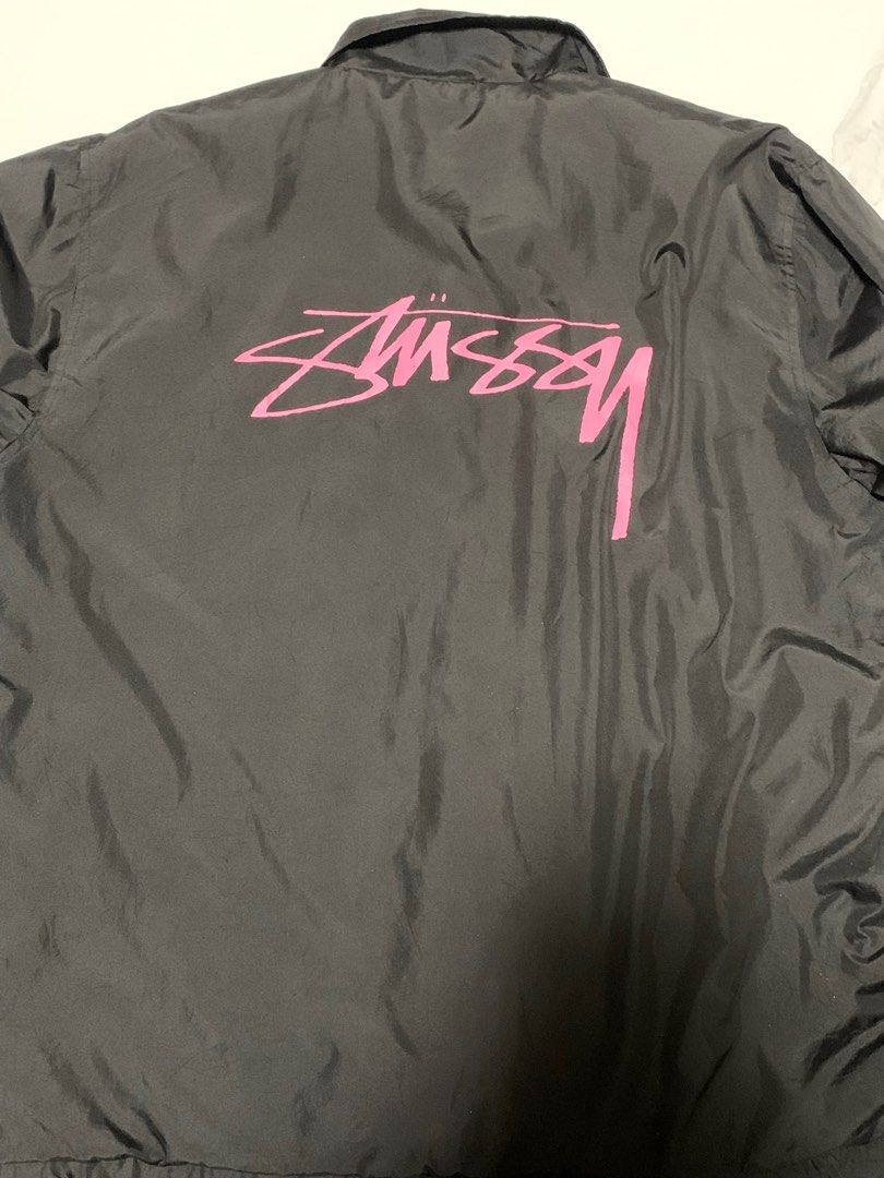 Stussy Coach Jacket (Category: Coats, Jackets and Outerwear) located in Baguio. Submitted by 25thlu (Listing ID 1363852504, Image 2). Description: Stussy Coach Jacket Pink Print Authentic Personal Item Condition:9/10 23x28 RFS: declut.