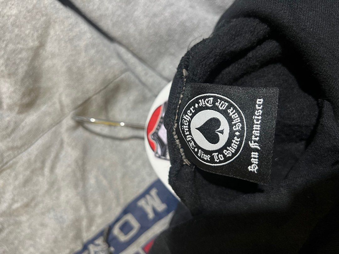 Thrasher Flame Jacket Hoodie (Category: Coats, Jackets and Outerwear) located in Tarlac. Submitted by nothingbutlesthrift (Listing ID 1363822933, Image 3). Description: No lace 24.5x26 Large on tag Color Rate: 7/10 Issues: faded bandang hood, and pinhole .