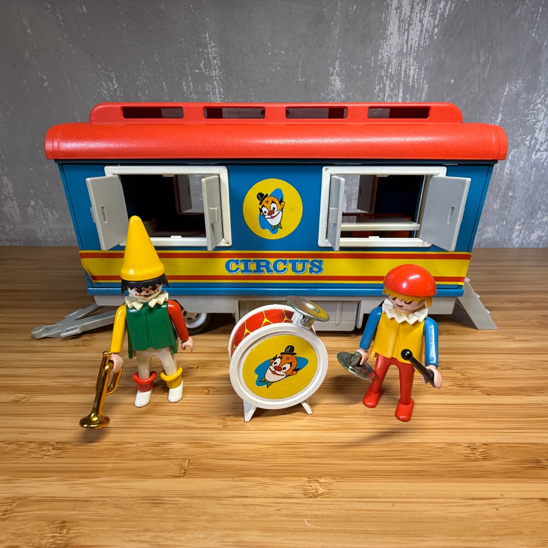 Playmobil 3477 Cirque – Caravane Roulotte Et Clowns De 1982 – Complet Et TBE